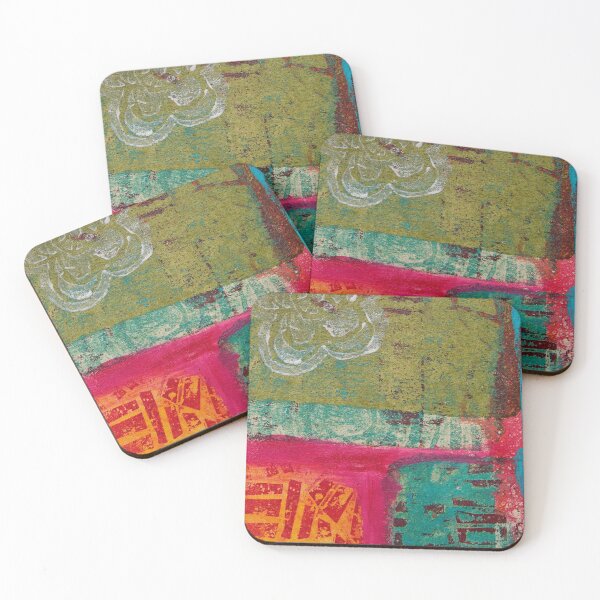 Item preview, patterned squares monoprint designed and sold by Karen Hammat.