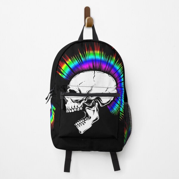Item preview, Punk Skull with Rainbow Colors Mohawk designed and sold by Ikaroots.