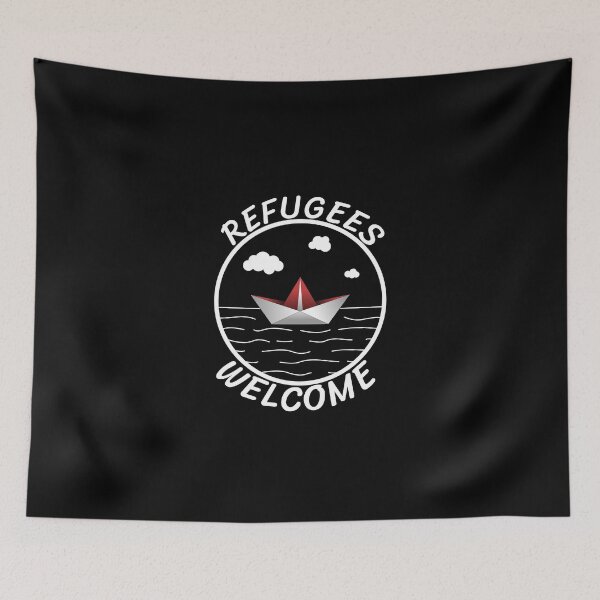 Item preview, Refugees Welcome Protest Paper Boat Refugee Gift designed and sold by CreatDifference.