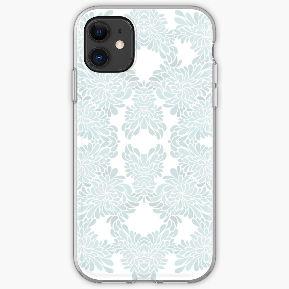 Baby Blue Abstact Floral Pattern iPhone Case & Cover