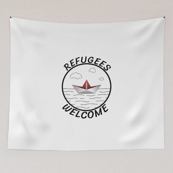 Item preview, Refugees Welcome Protest Refugee Paper Boat Gift designed and sold by CreatDifference.