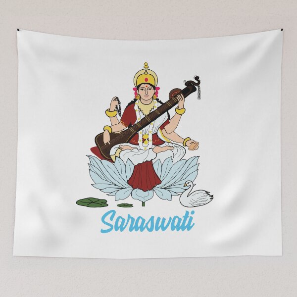Item preview, goddess saraswati poster | goddess saraswati illustration  designed and sold by KARTICK DUTTA.