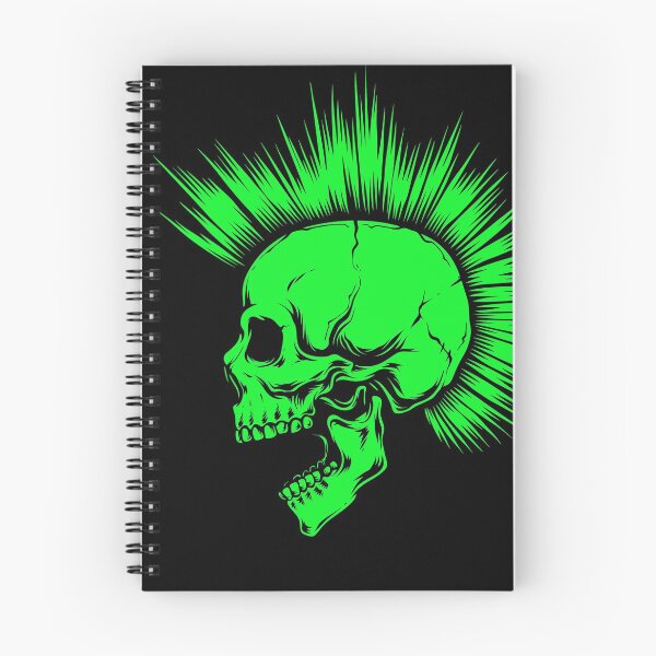 Item preview, Fluo Green Punk Skull with Mohawk designed and sold by Ikaroots.