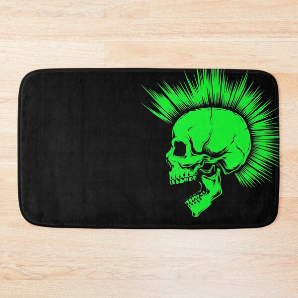 Item preview, Fluo Green Punk Skull with Mohawk designed and sold by Ikaroots.