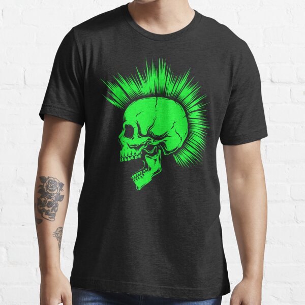 Punk Skull with Green Mohawk