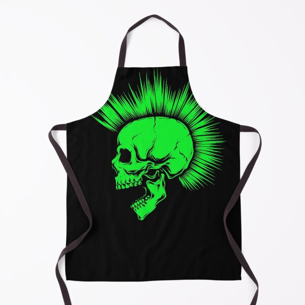 Item preview, Fluo Green Punk Skull with Mohawk designed and sold by Ikaroots.