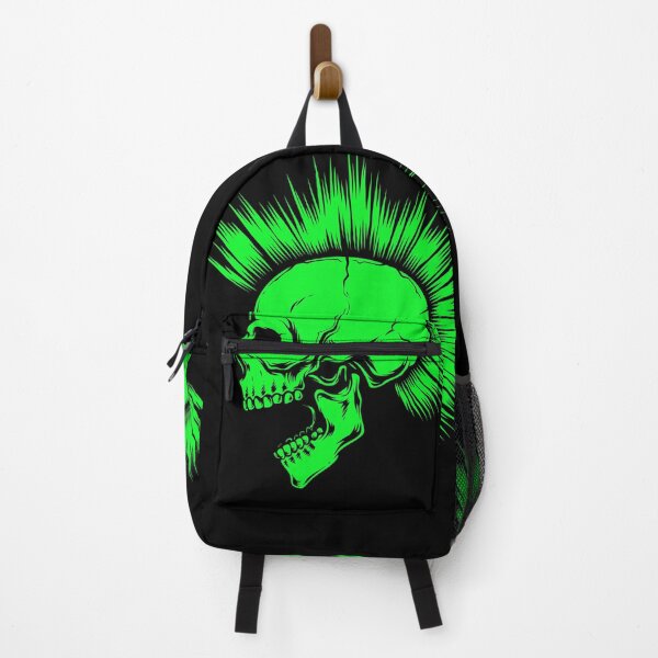 Item preview, Fluo Green Punk Skull with Mohawk designed and sold by Ikaroots.