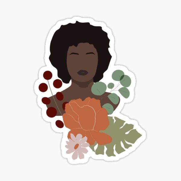Item preview, Woman and flowers, black print, minimalism style  designed and sold by lavalMedia.