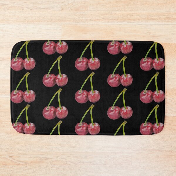 Item preview, Red Cherries (black background) designed and sold by aquatickawaii.