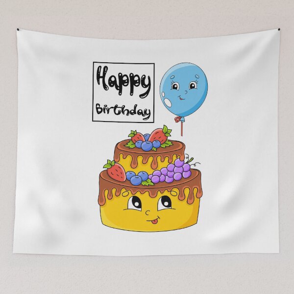 Item preview, Happy Birthday Cake And Balloon designed and sold by darknessjeff86.