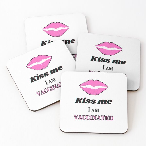 Item preview, Kiss me, I am vaccinated - black and light pink text designed and sold by AnnaBBS.