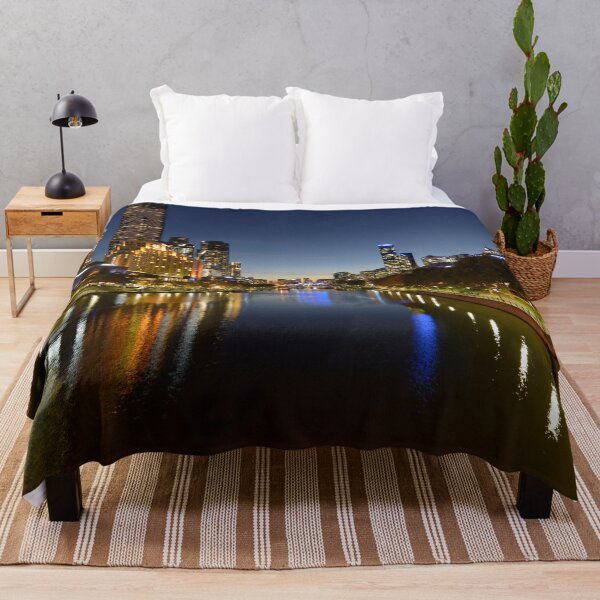 Item preview, Melbourne South Bank and Yarra River shot after sunset, Australia, modern art, wall art, print, personalised gifts, custom printed gifts designed and sold by CameraDesign.