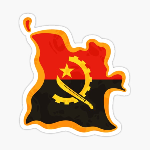 I Love Angola Heart Flag Country Crest Angolan Expat Gift Sticker