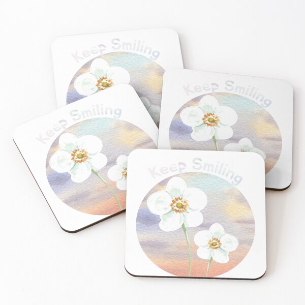 Item preview, Smile Face Gradient ,Keep Smiling white flower  designed and sold by Queengood.