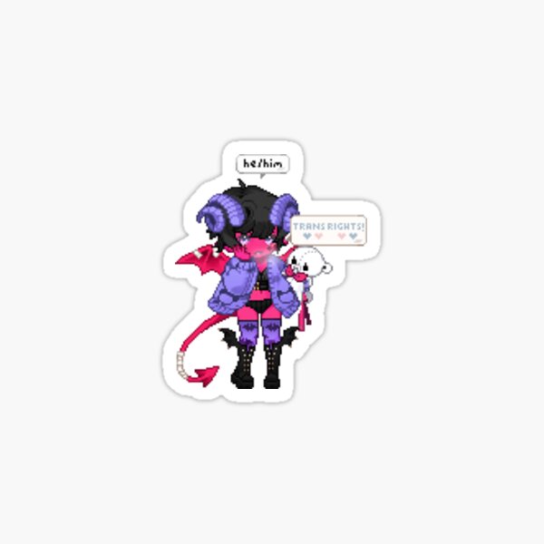 Trans right demon Sticker