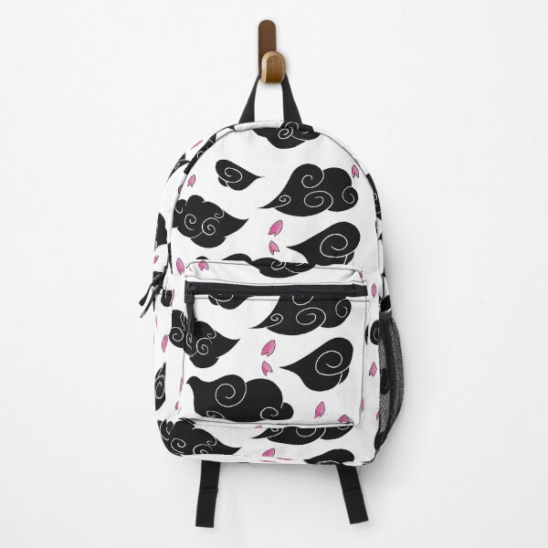 Item preview, Japanese wind clouds in black with cherry blossoms designed and sold by LufikamiDesign.