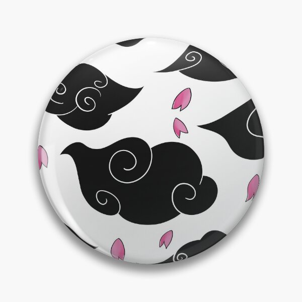 Item preview, Japanese wind clouds in black with cherry blossoms designed and sold by LufikamiDesign.