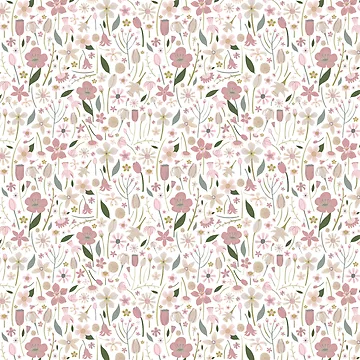 Artwork thumbnail, Spring floral pattern by Happy Mouse Studio