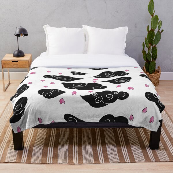 Item preview, Nubes de viento japonesas en negro con flores de cerezo designed and sold by LufikamiDesign.