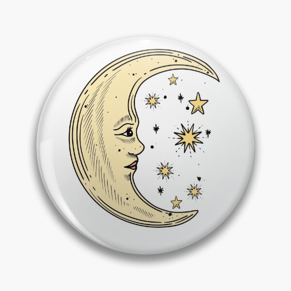 Item preview, Vintage Moon and Stars designed and sold by PurpleTurtle8.
