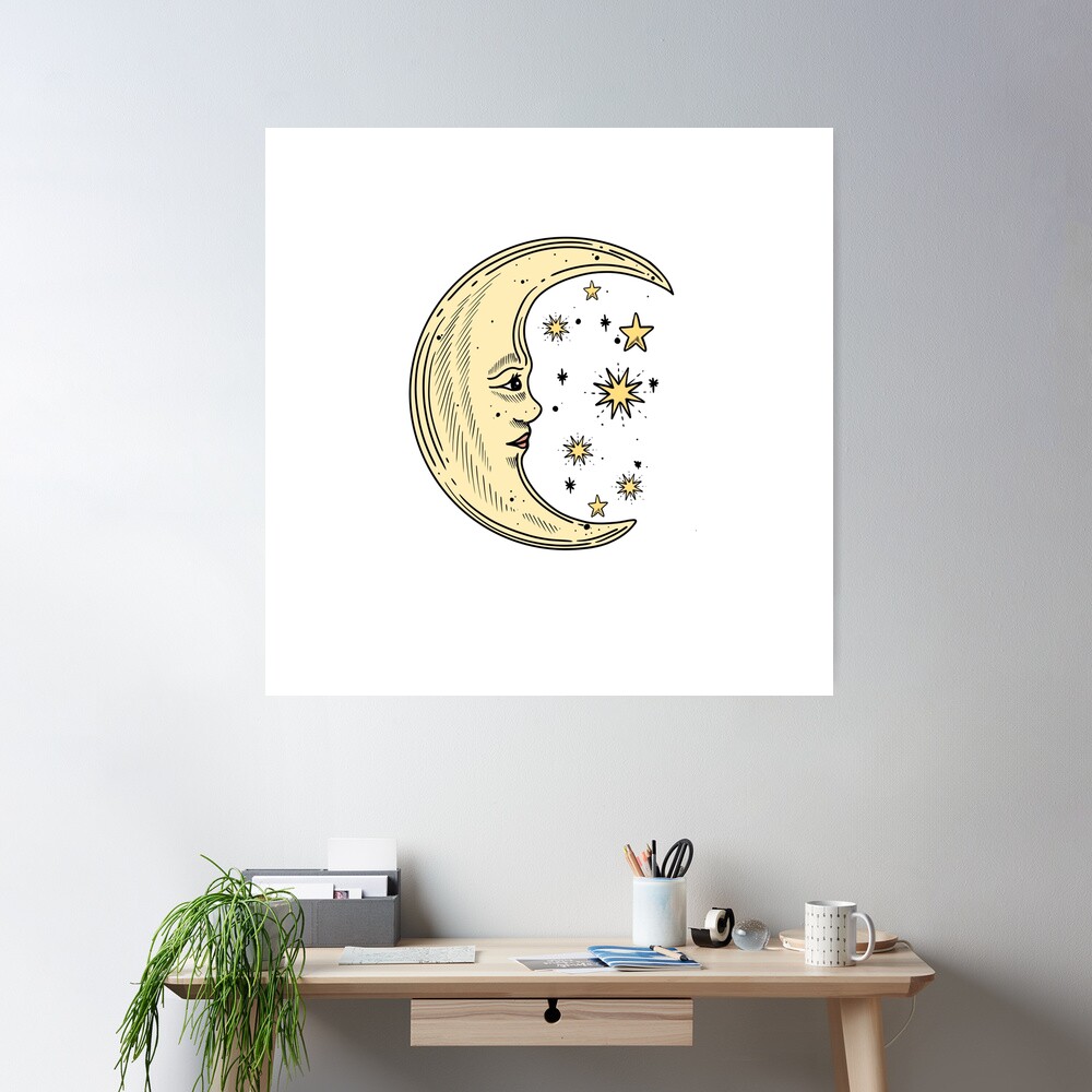 Vintage Moon and Stars