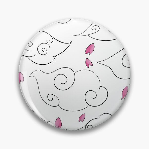 Item preview, Japanese wind clouds in white with cherry blossoms designed and sold by LufikamiDesign.