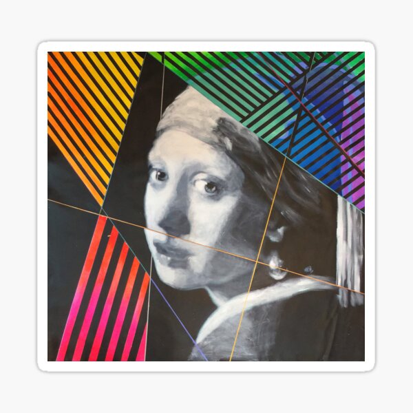 Girl with A Pearl Earring Colourful Sticker
