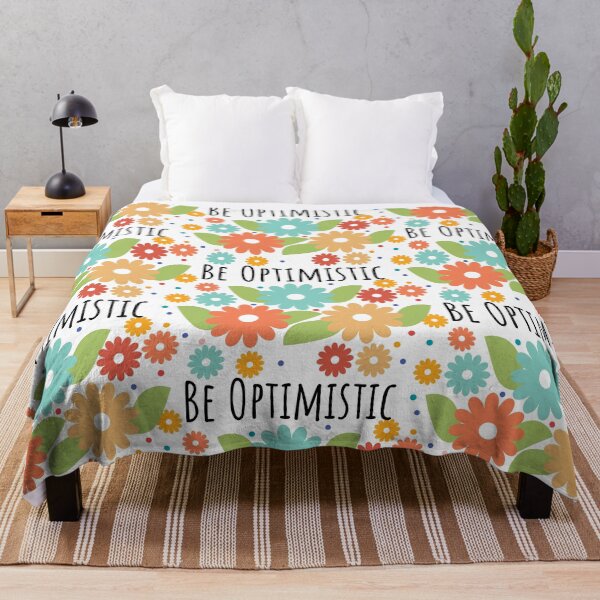 Item preview, Beautiful Floral Pattern with The Text Be Optimistic and Colorful Flowers. designed and sold by Victoria Riabov.