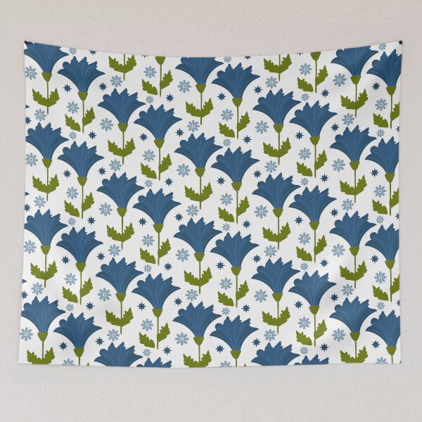 Item preview, Floral seamless pattern with blue bellflowers designed and sold by Victoria Riabov.
