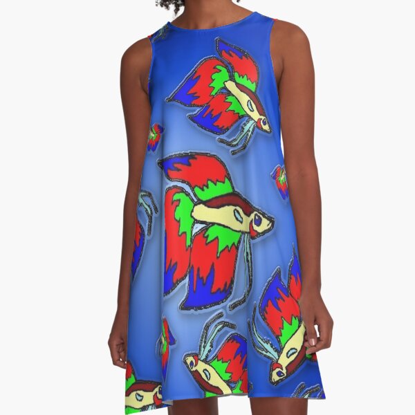 Colorful Bettas! A-Line Dress