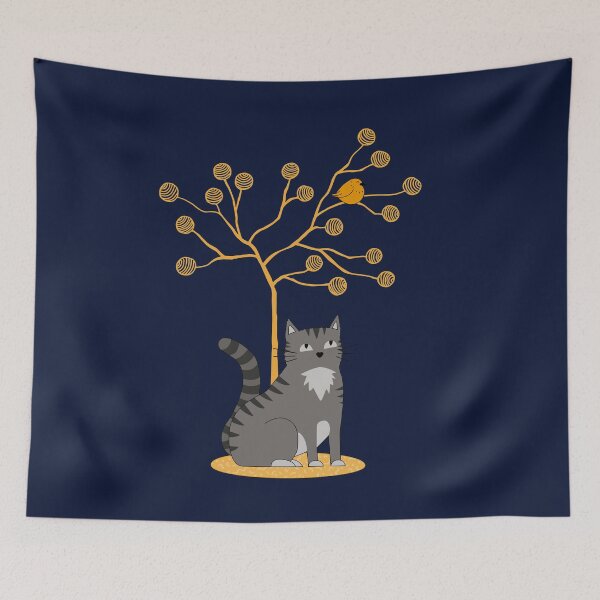 Item preview, Cat watching a bird in the tree designed and sold by TrueType.