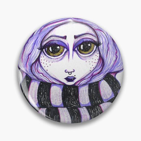 Item preview, purple scarf girl  designed and sold by Hippibiskit.