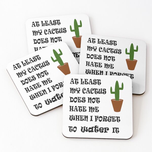 Item preview, At least my cactus does not hate me text on the white background designed and sold by IraNiva.
