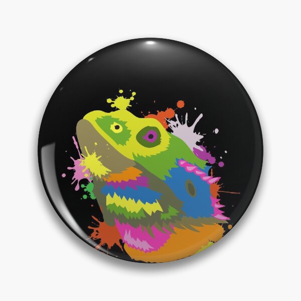 Bearded Dragon Mom Dad I Funny Beardy Gift Colorful Head Pin