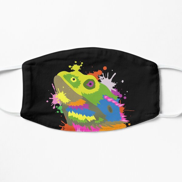 Bearded Dragon Mom Dad I Funny Beardy Gift Colorful Head Flat Mask