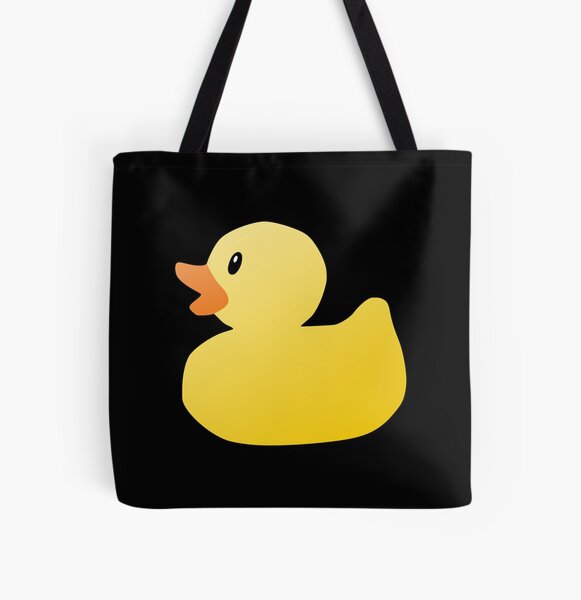 LANBAIHE You've Been Ducked Bag, Duck Duck Tote Bag, Purse For Duck Lovers,  Yellow Duck Carrying Sack, Rubber Duck Bag, Carryall, Natural Canvas Tote