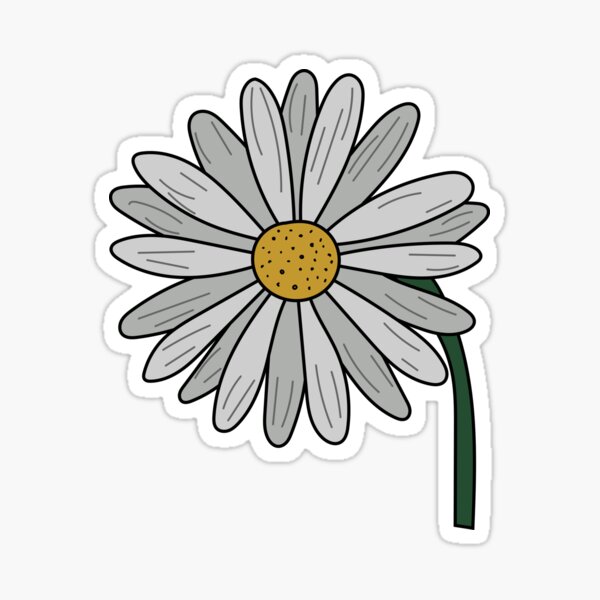 10 Daisy Flowers Sticker Set, Flower Stickers, Meadow , Daisy