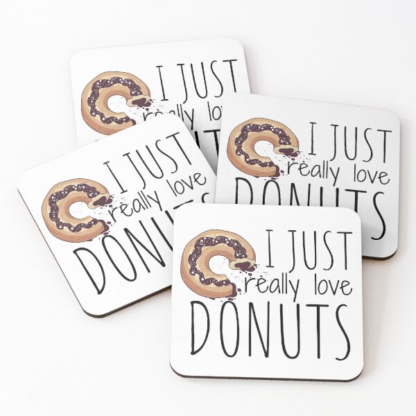 Item preview, I Just Really Love Donuts Chocolate Donut Black Design designed and sold by SweetAndSpice.