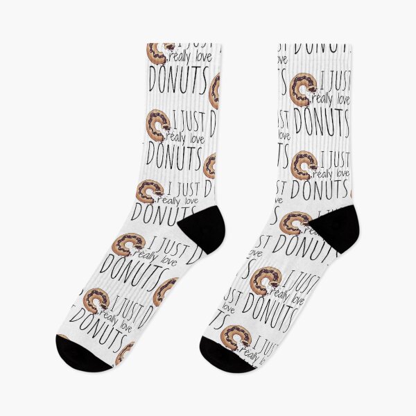 Item preview, I Just Really Love Donuts Chocolate Donut Black Design designed and sold by SweetAndSpice.