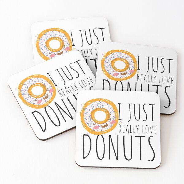 Item preview, I Just Really Love Donuts Sprinkle Donut Black Design designed and sold by SweetAndSpice.