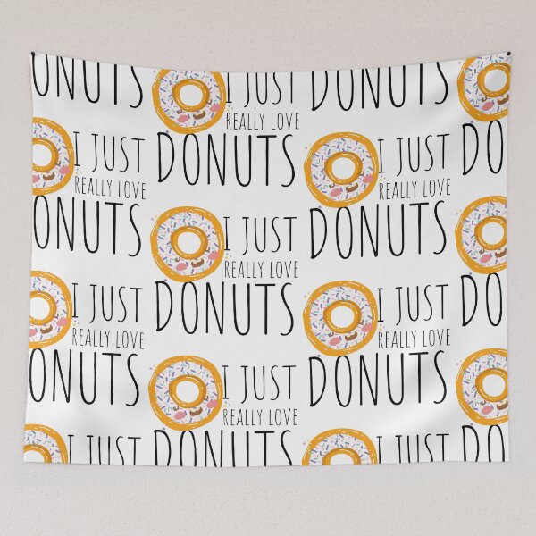 Item preview, I Just Really Love Donuts Sprinkle Donut Black Design designed and sold by SweetAndSpice.