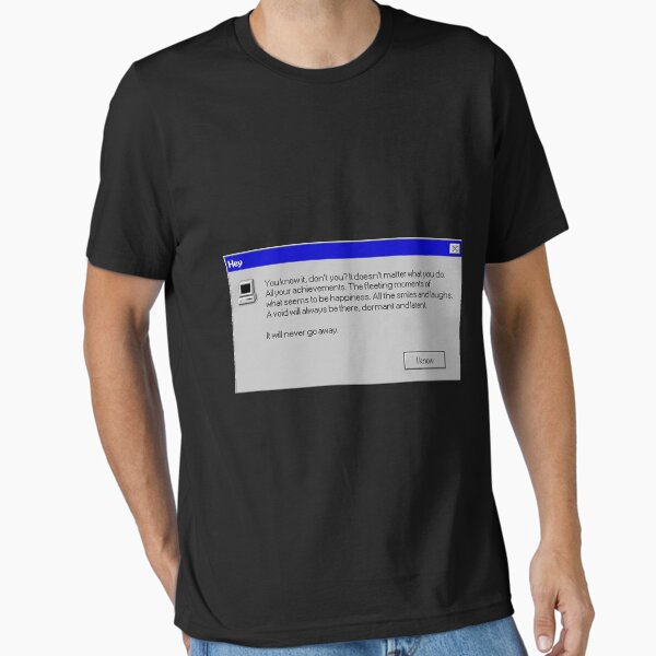 Vista previa del artículo con la obra «Mensaje de error de onda de vapor de nihilismo», diseñado y vendido por Titoli.