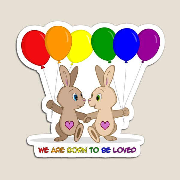 Skip and Pip (aka the Pride Bunnies) Pride 2016 Magnet