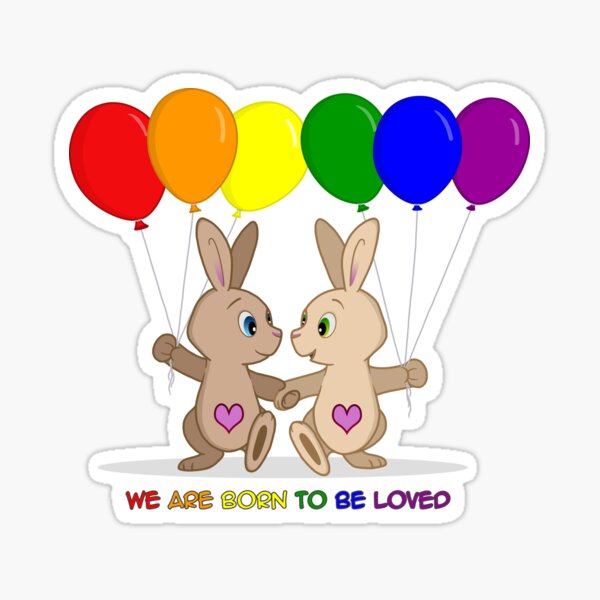 Skip and Pip (aka the Pride Bunnies) Pride 2016 Sticker