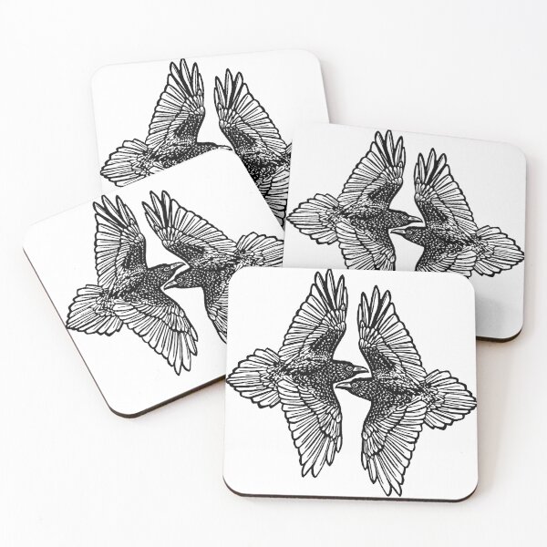 Item preview, Pair of ravens, monochrome  designed and sold by InfosecGoose.