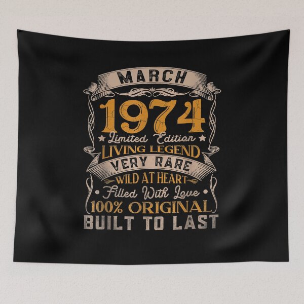 Item preview, 47th Birthday Gift 47 Years Old Retro Vintage March 1974  designed and sold by servantdep.