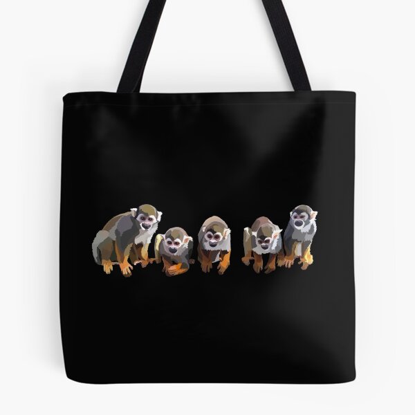 Item preview, S is for Squirrel Monkey,Squirrel Monkey Artwork – Energetic Primate Illustration and Tropical Wildlife Design designed and sold by PrettylittlepastelUk.