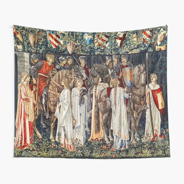 Quest for the Holy Grail, The Arming and Departure of the Knights Horseback With Shields Tapestry