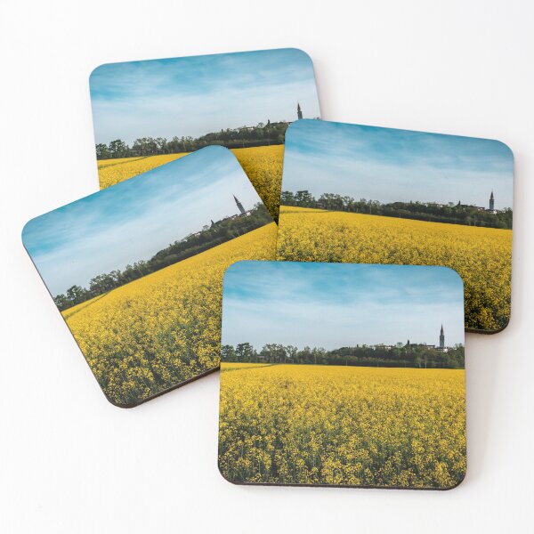 Item preview, Fields of colza in front of an italian village designed and sold by zakaz86.