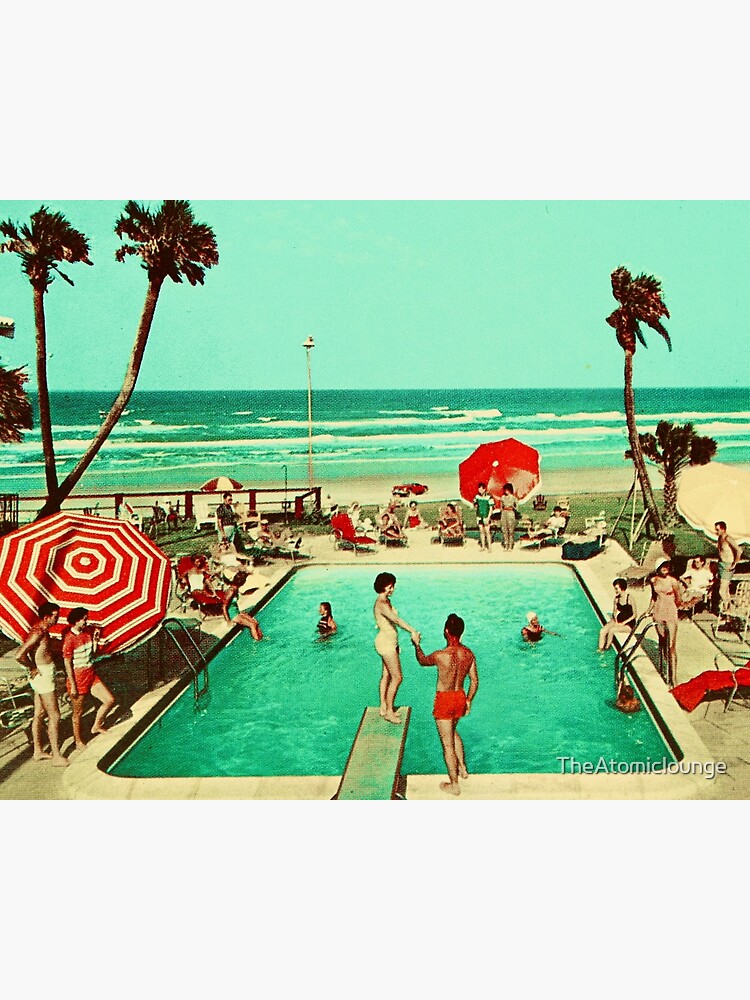"Retro Miami Beach art, mid century art, beach art, poolside art